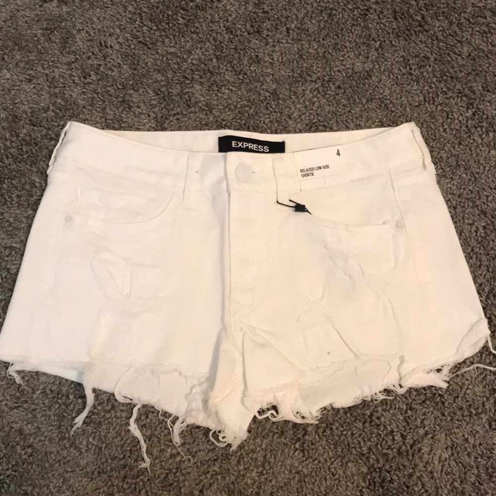 White Jean Shorts